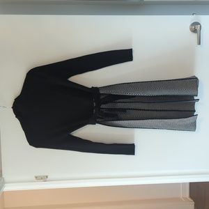 Fiola Knit Sweater Dress with Herringbone Skirt Black Size Medium